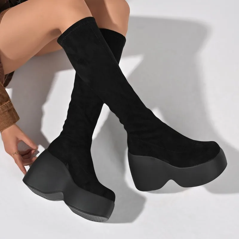 Sock Boot Women - Inverno novo magro plus size meias
