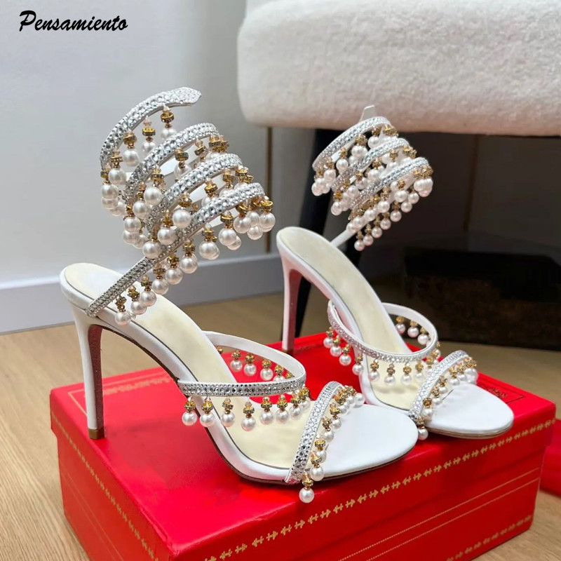Women Shoes Formal - Sandálias Gladiadoras Femininas de Luxo com