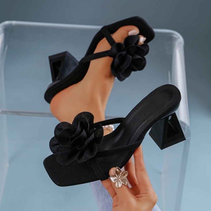 Women Shoes Formal - Sandálias Femininas com Decoração de Flores