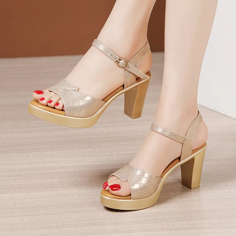 Women Shoes Formal - Sandálias Femininas de Salto Bloco Alto