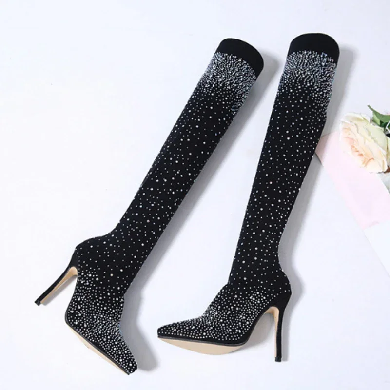 Sexy sobre o joelho botas para - Sock Boot Women avaliação e preço