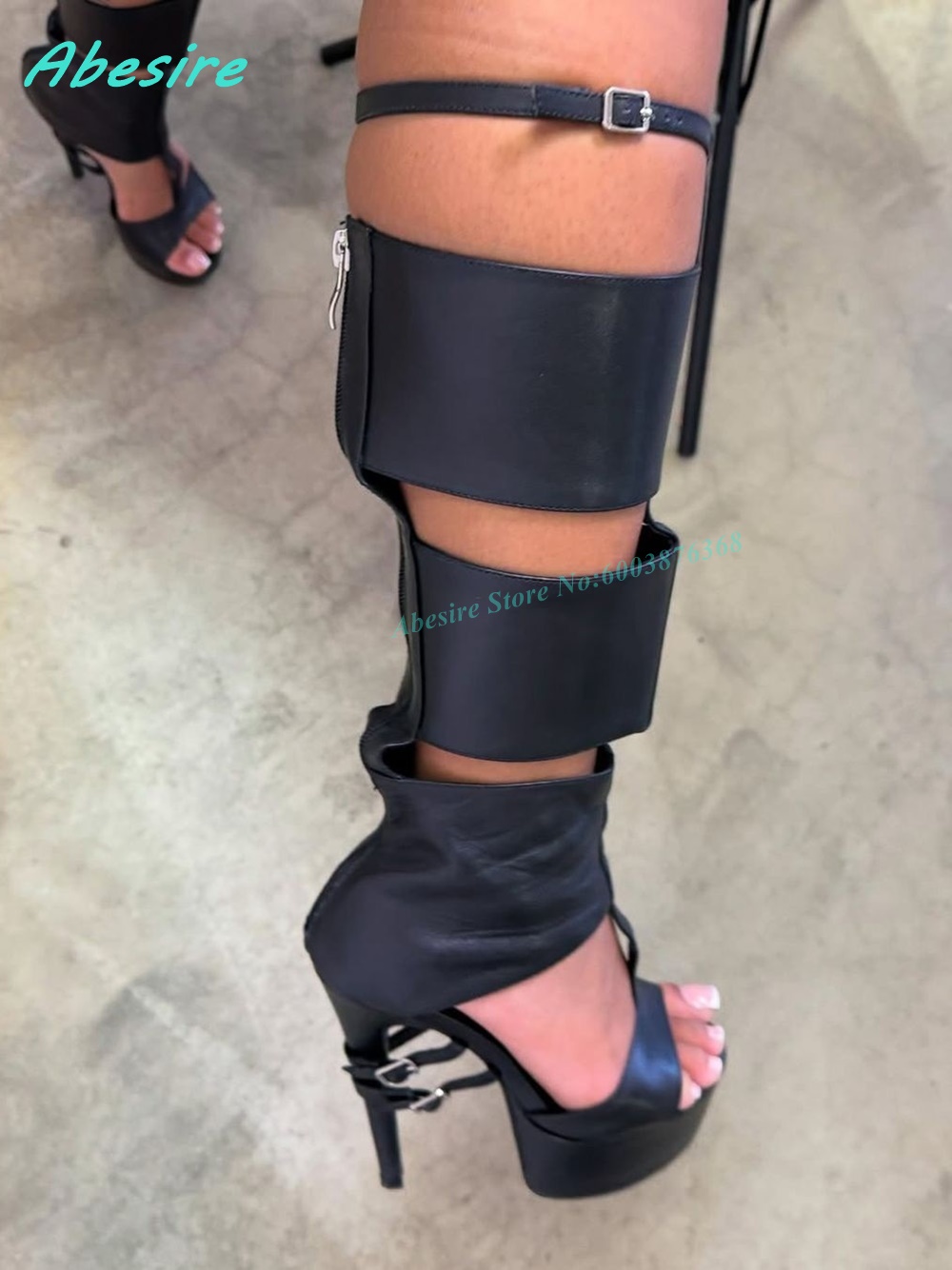 Botas Sandália Gladiador de Co - Knee High Boots Women avaliação e preço