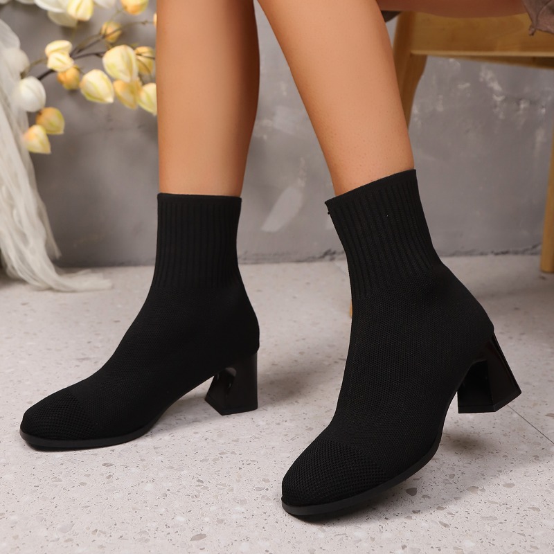 Botas de tornozelo femininas d - Sock Boot Women avaliação e preço