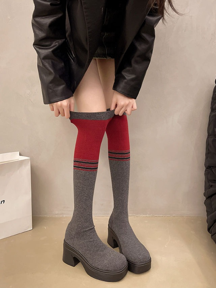 Botas femininas de salto gross - Sock Boot Women avaliação e preço