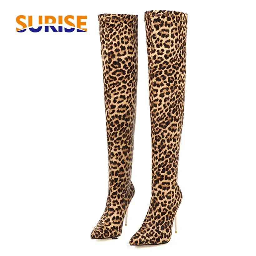 Plus size estiramento leopardo - Sock Boot Women avaliação e preço