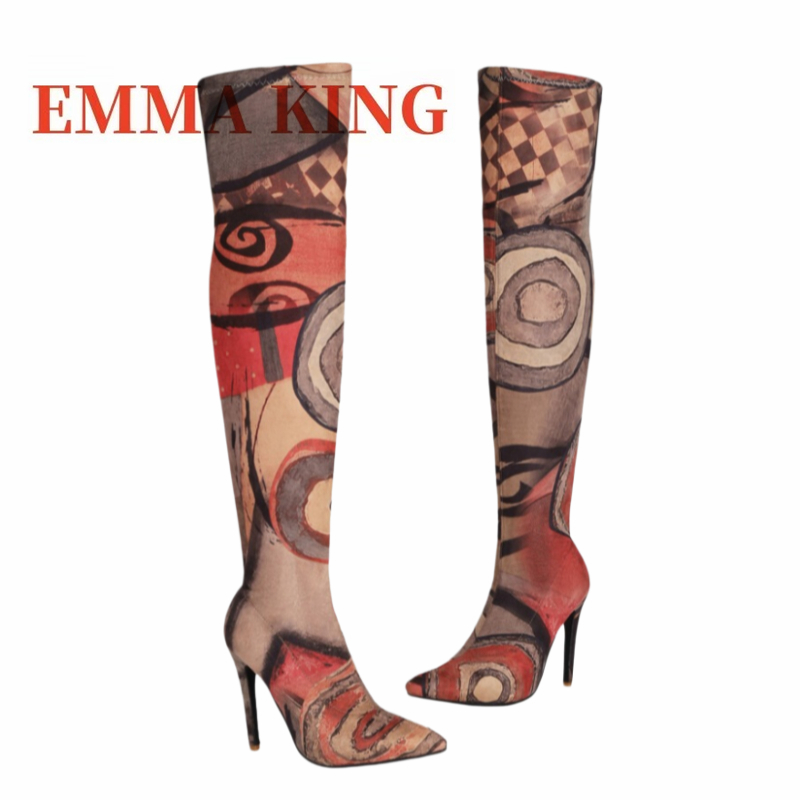 Botas Femininas Acima do Joelh - Sock Boot Women avaliação e preço