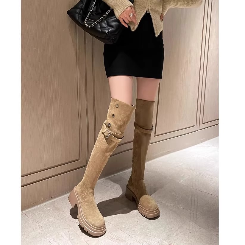 Joelho sobre botas 2025 retro  - Sock Boot Women avaliação e preço