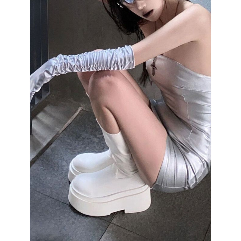 Botas de cano longo de sola gr - Sock Boot Women avaliação e preço