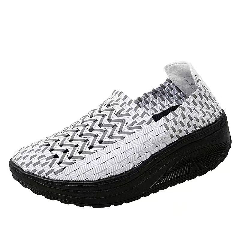 Mulher mão tecido cunhas sapat - Women'S Shoes Hands Free avaliação e preço